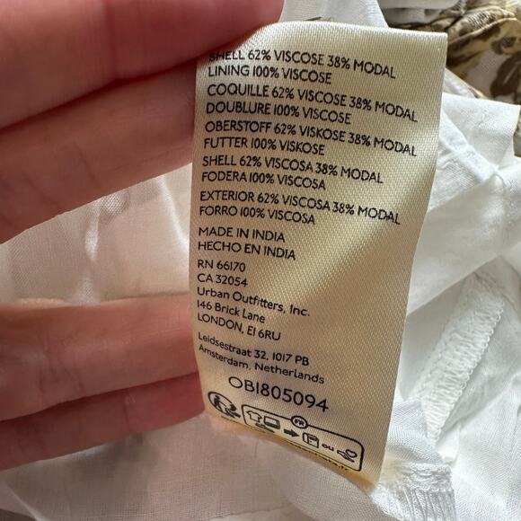 Free People Jaymes Cream Floral Printed Smocked V Neck Long Sleeve Midi Dress- M - Picture 7 of 12